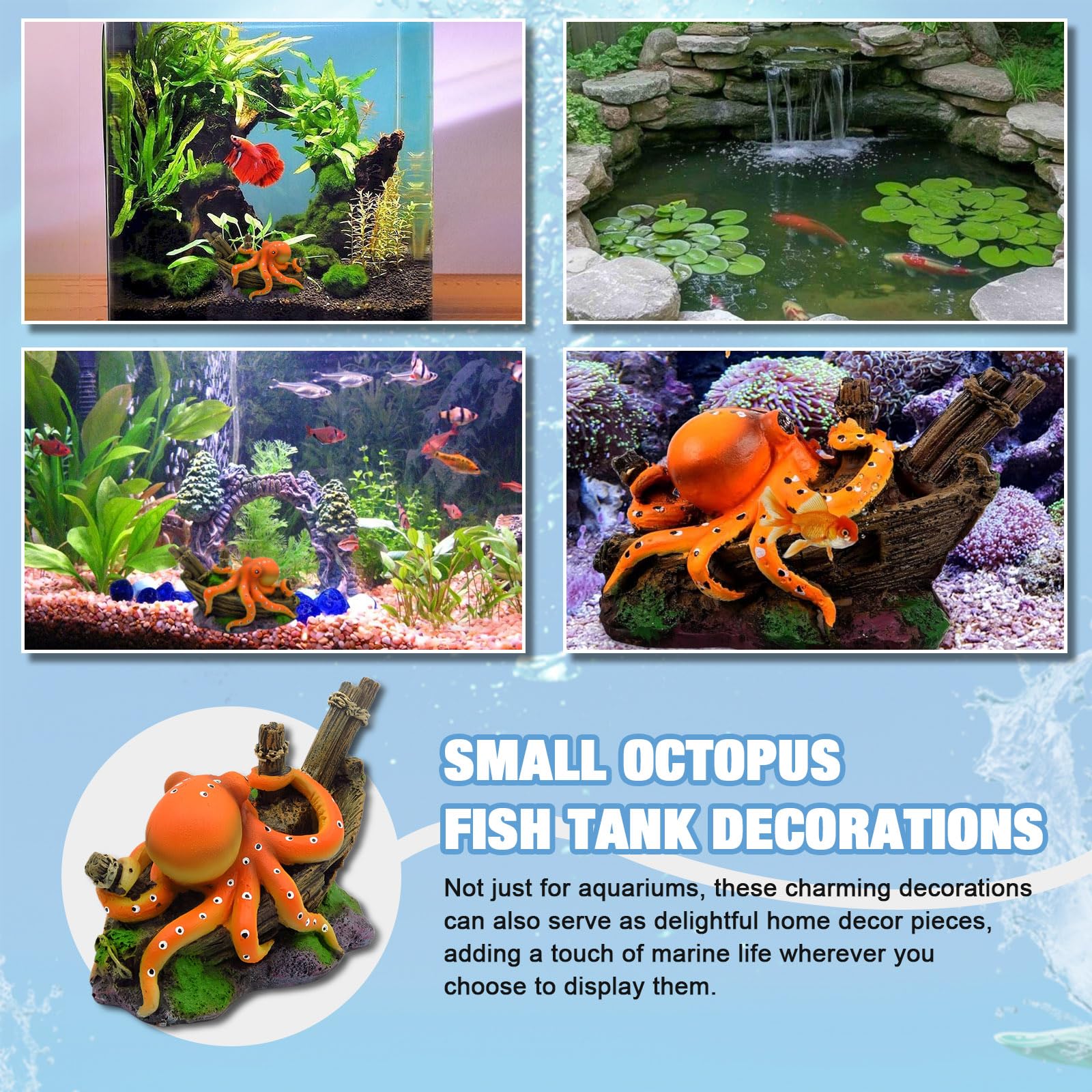 Resin Octopus Statue Ornaments - огляд і ціна Marine Aquarium For Sale