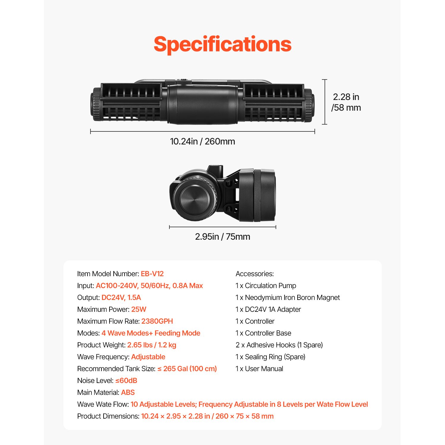 Aquarium Wave Maker, 25W, 2380 - огляд і ціна Powerhead Wave Maker