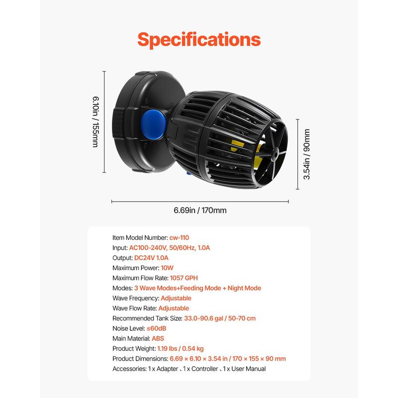 Aquarium Wave Maker, 10W, 1057 - огляд і ціна Powerhead Wave Maker
